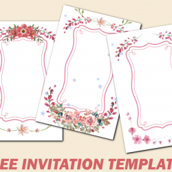 Free Watercolor Flowers Birthday Invitation Canva Templates